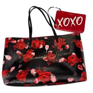 Victoria’s Secret limited edition rose tote bag with wristlet attachment